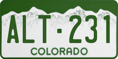 CO license plate ALT231