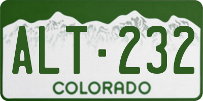 CO license plate ALT232