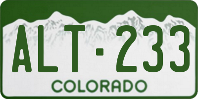 CO license plate ALT233