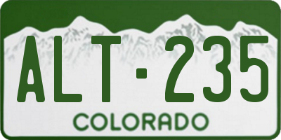 CO license plate ALT235
