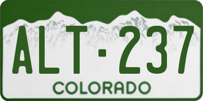 CO license plate ALT237