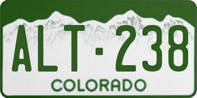 CO license plate ALT238