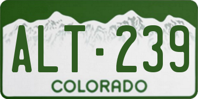 CO license plate ALT239