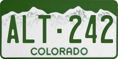 CO license plate ALT242