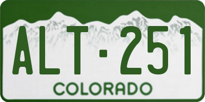 CO license plate ALT251