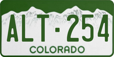 CO license plate ALT254