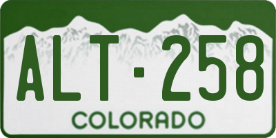 CO license plate ALT258