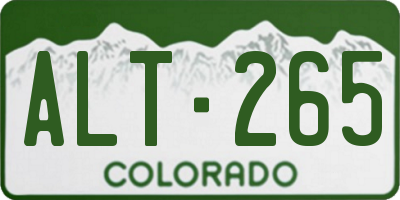 CO license plate ALT265