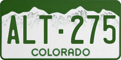 CO license plate ALT275