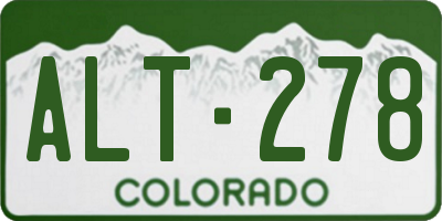CO license plate ALT278