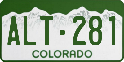 CO license plate ALT281