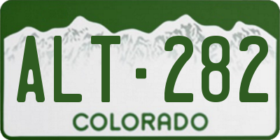 CO license plate ALT282