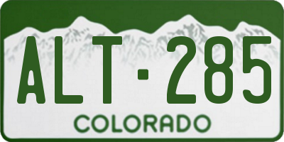 CO license plate ALT285