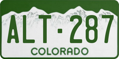 CO license plate ALT287