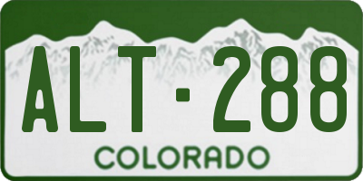 CO license plate ALT288