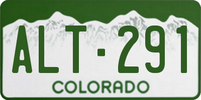 CO license plate ALT291
