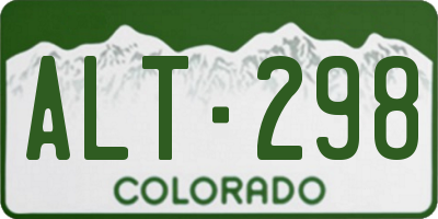 CO license plate ALT298