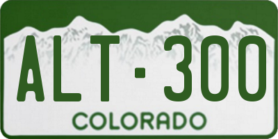 CO license plate ALT300