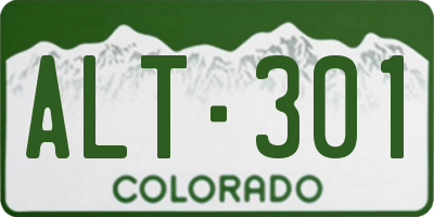 CO license plate ALT301