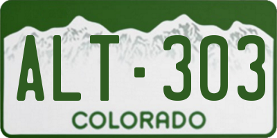 CO license plate ALT303