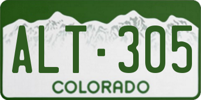 CO license plate ALT305