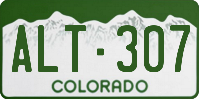 CO license plate ALT307