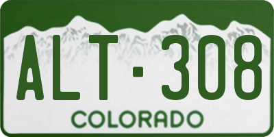 CO license plate ALT308