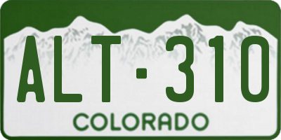 CO license plate ALT310