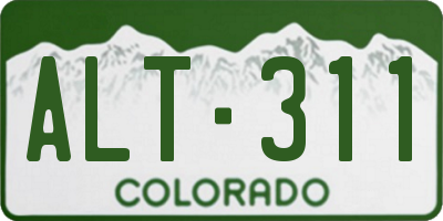 CO license plate ALT311