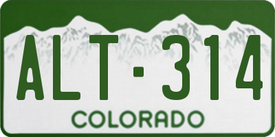 CO license plate ALT314