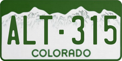 CO license plate ALT315