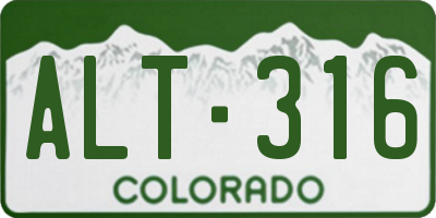 CO license plate ALT316