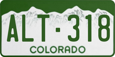 CO license plate ALT318