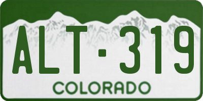 CO license plate ALT319