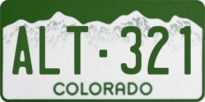 CO license plate ALT321