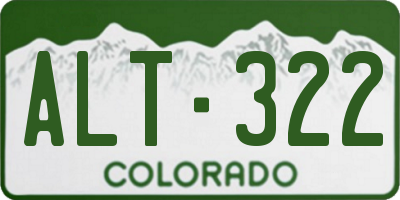CO license plate ALT322