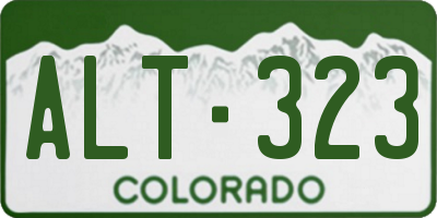 CO license plate ALT323