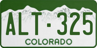 CO license plate ALT325