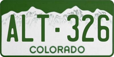 CO license plate ALT326