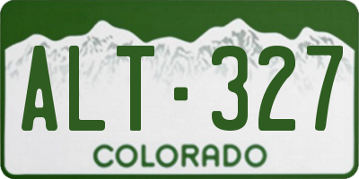 CO license plate ALT327