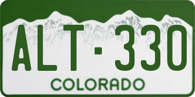 CO license plate ALT330