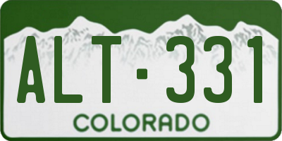 CO license plate ALT331