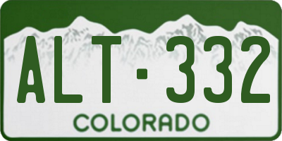 CO license plate ALT332