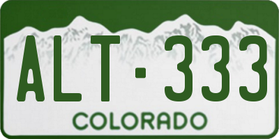 CO license plate ALT333