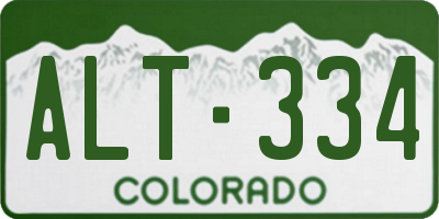 CO license plate ALT334