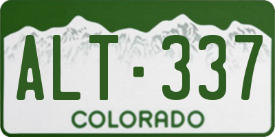 CO license plate ALT337