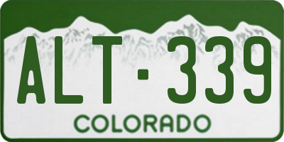 CO license plate ALT339