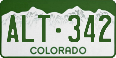 CO license plate ALT342