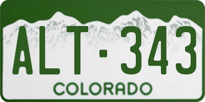 CO license plate ALT343