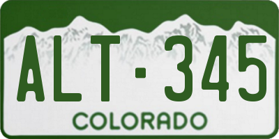 CO license plate ALT345
